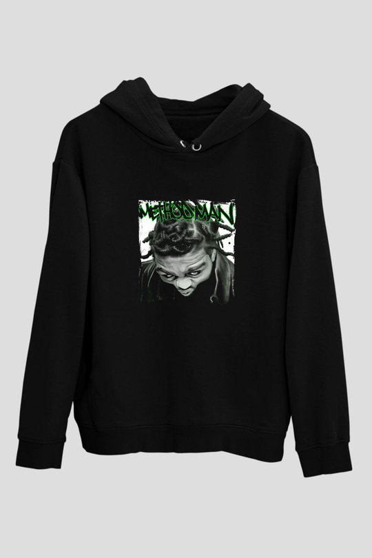 Method Man Baskılı Unisex Siyah Hoodie