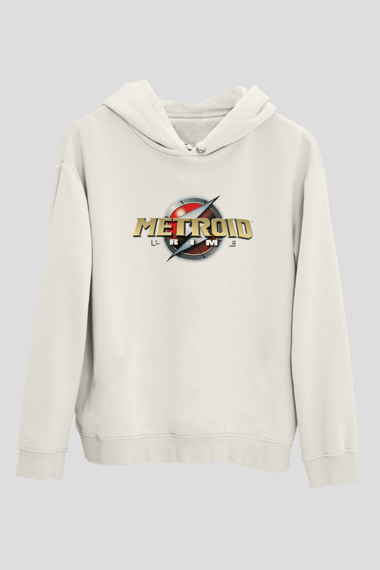Metroid Prime Beyaz Unisex Hoodie