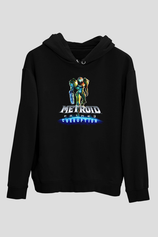 Metroid Prime Siyah Unisex Hoodie