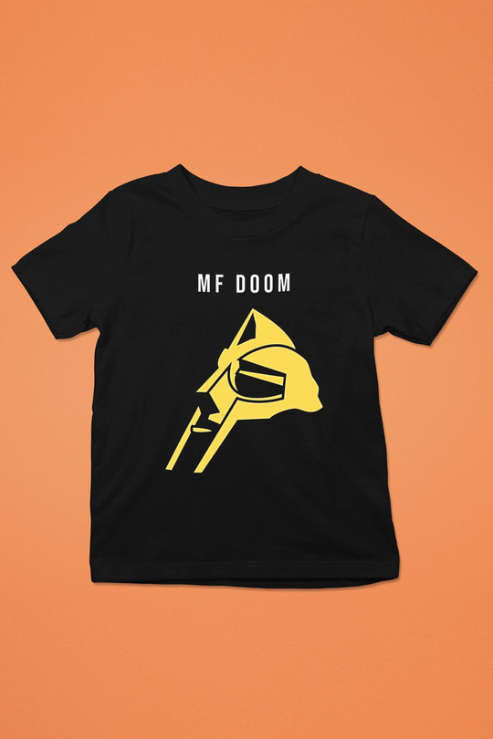 Mf Doom Baskılı Unisex Siyah Çocuk Tişört - Tshirt