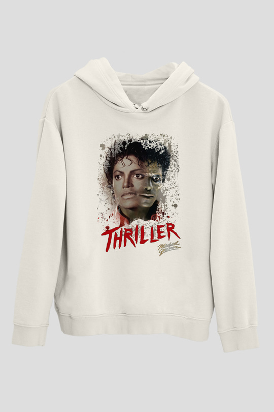 Michael Jackson Beyaz Unisex Kapşonlu Sweatshirt