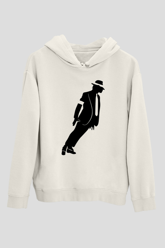 Michael Jackson Beyaz Unisex Kapşonlu Sweatshirt