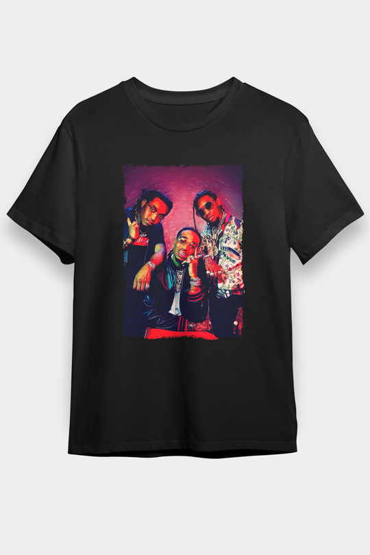 Migos Siyah Unisex Tişört T-Shirt - TişörtFabrikası