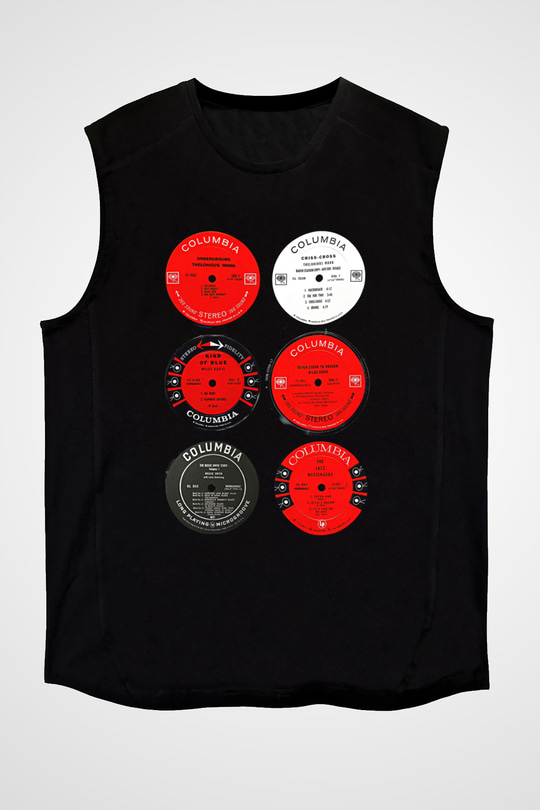 Miles Davis Baskılı Unisex Siyah Kolsuz Tişört - Tshirt