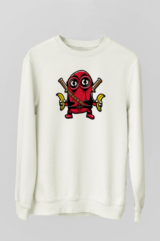 Minionpool Baskılı Beyaz Unisex Sweatshirt