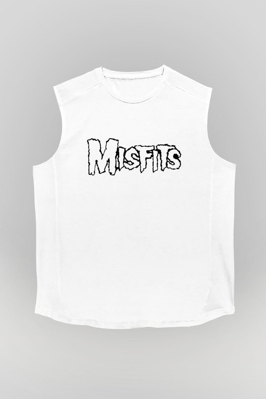 Misfits Beyaz Unisex Kolsuz Tişört