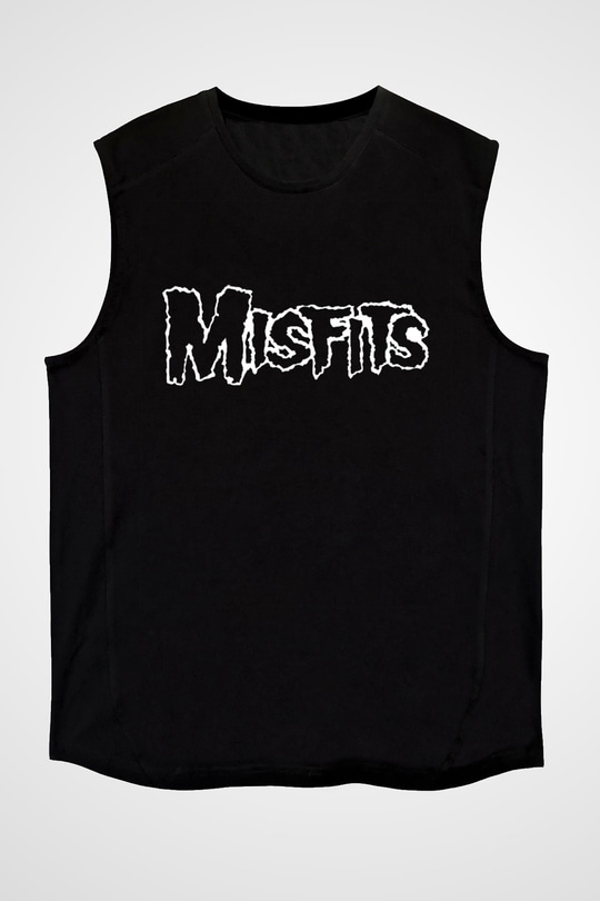 Misfits Siyah Unisex Kolsuz Tişört