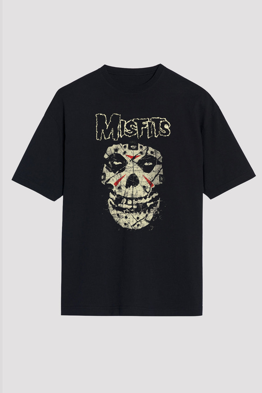 Misfits Siyah Unisex Oversize Tişört T-Shirt
