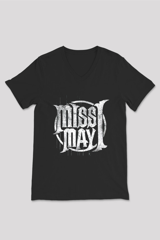 Miss May I Siyah Unisex V Yaka Tişört T-Shirt