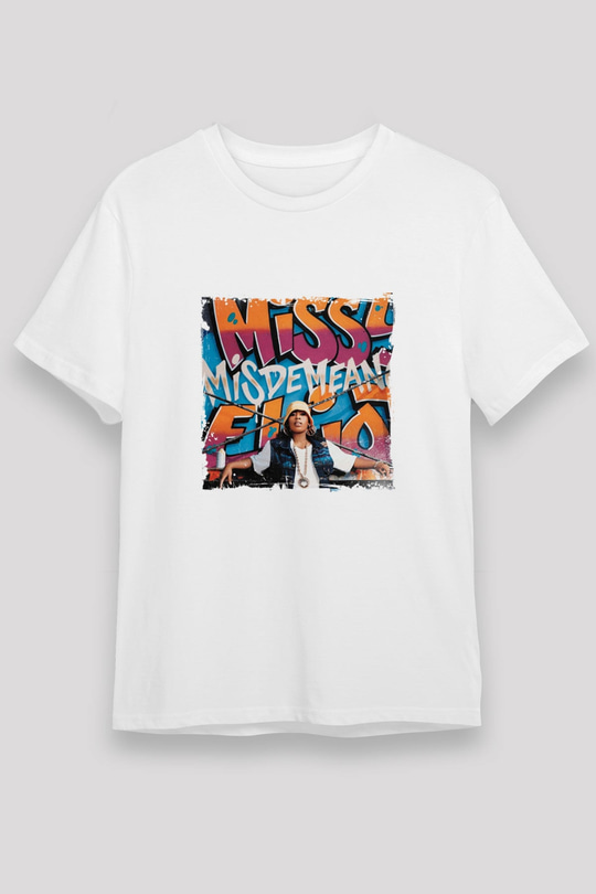Missy Elliott Baskılı Unisex Beyaz Tişört