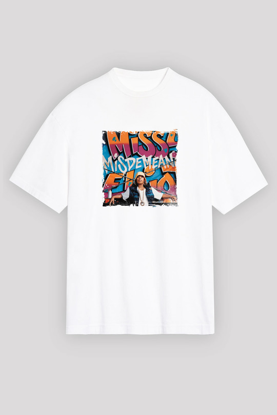 Missy Elliott Baskılı Unisex Beyaz Tişört