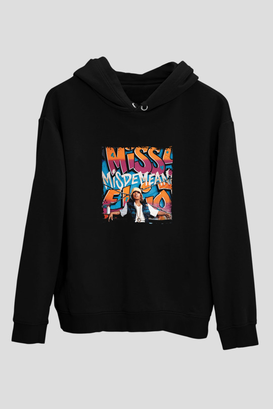Missy Elliott Baskılı Unisex Siyah Hoodie