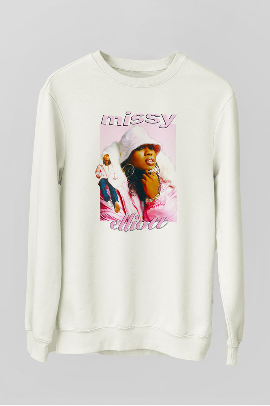 Missy Elliott Beyaz Unisex Sweatshirt