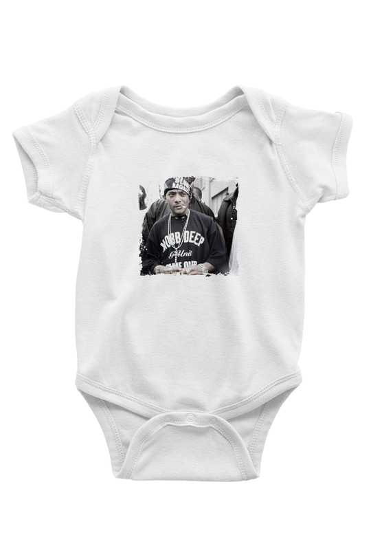 Mobb Deep Baskılı Unisex Beyaz Bebek Body - Zıbın