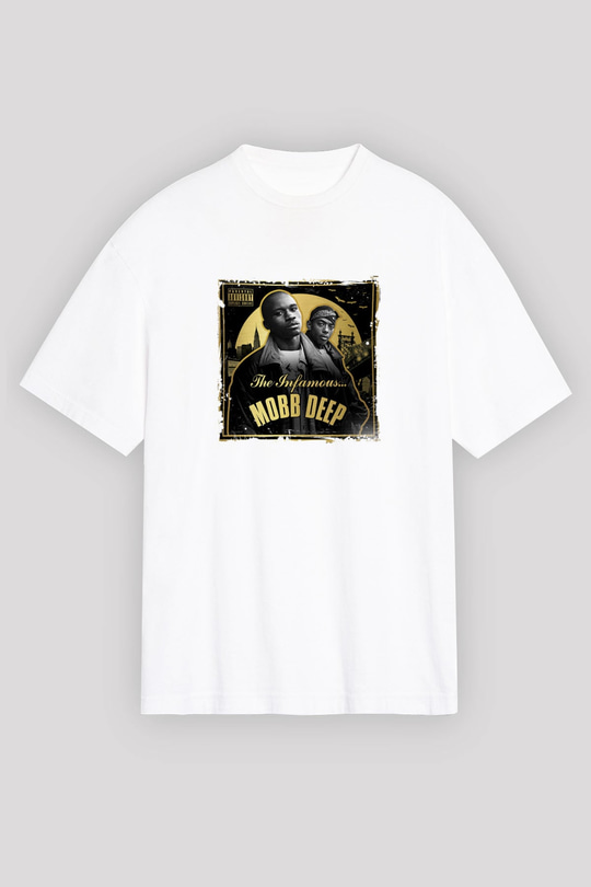 Mobb Deep Baskılı Unisex Beyaz Tişört