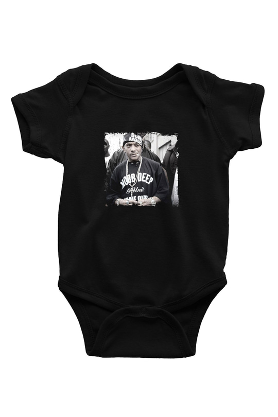 Mobb Deep Baskılı Unisex Siyah Bebek Body - Zıbın