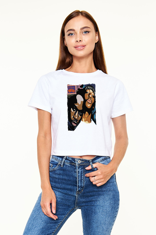 Mobb Deep Beyaz  Crop Top Tişört