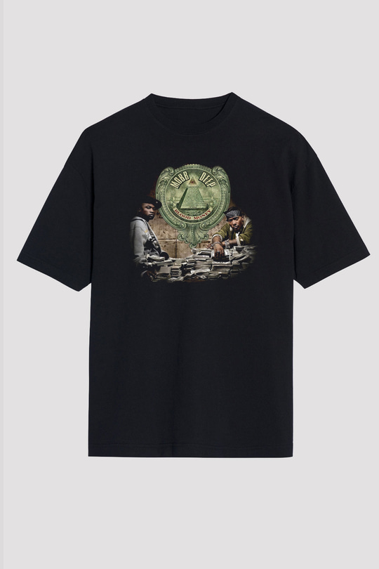 Mobb Deep Siyah Unisex Oversize Tişört T-Shirt