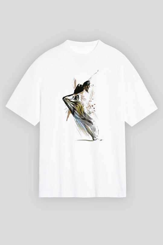 Modern Dans Beyaz Unisex Oversize Tişört T-Shirt