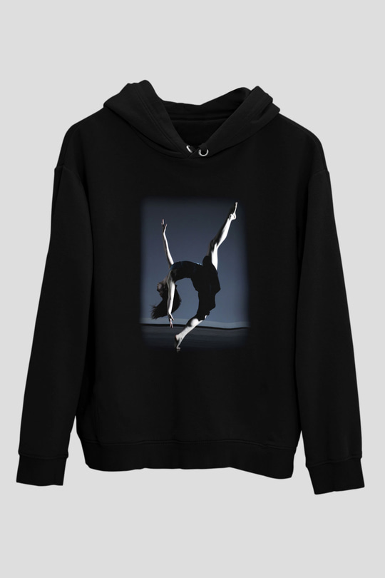 Modern Dans Siyah Unisex Hoodie