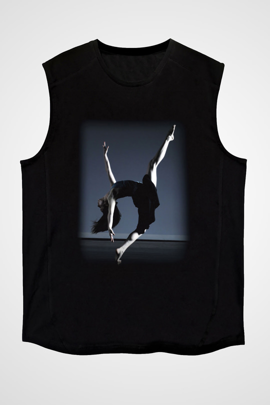 Modern Dans Siyah Unisex Kolsuz Tişört