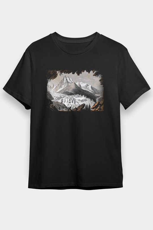 Mont Blanc Siyah Unisex Tişört T-Shirt - TişörtFabrikası