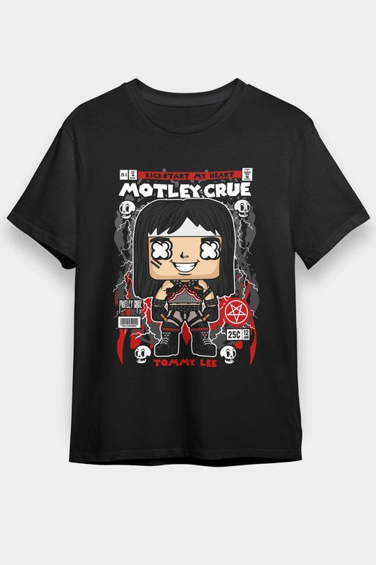 Montley Crue Baskılı Unisex Siyah Tişört