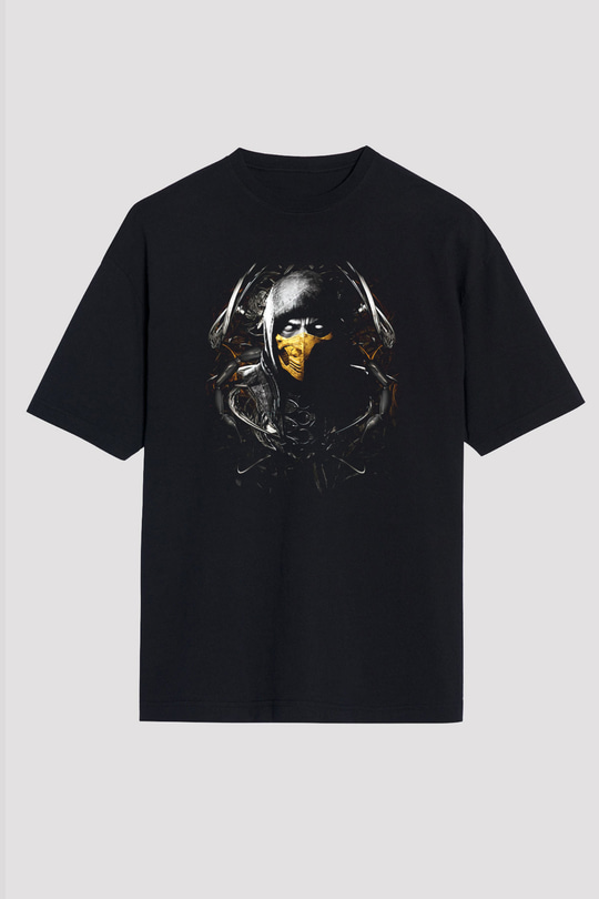 Mortal Kombat Siyah Unisex Oversize Tişört T-Shirt