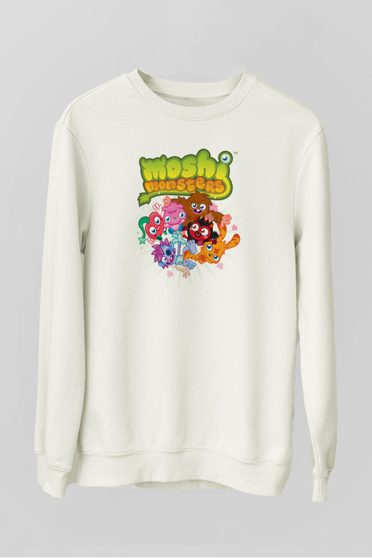 Moshi Monsters Beyaz Unisex Sweatshirt