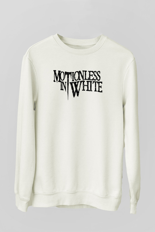 Motionless in White Baskılı Beyaz Unisex Sweatshirt