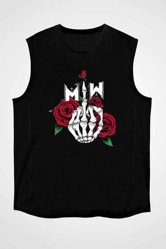 Motionless in White Baskılı Unisex Siyah Kolsuz Tişört - Tshirt