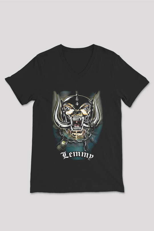 Motörhead Lemmy Siyah Unisex V Yaka Tişört T-Shirt