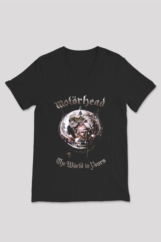 Motörhead The Wörld Is Yours Siyah Unisex V Yaka Tişört T-Shirt