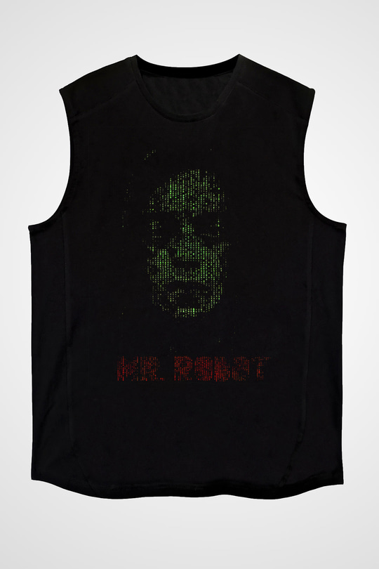 Mr. Robot Siyah Unisex Kolsuz Tişört