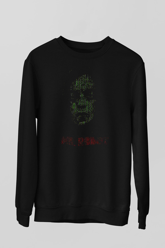 Mr. Robot Siyah Unisex Sweatshirt