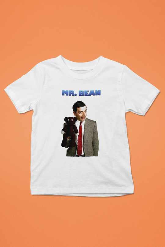 Mr.Bean Beyaz Unisex  Çocuk Tişört
