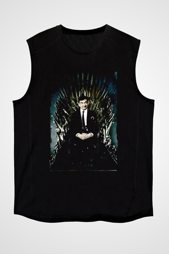 Mr.Bean Siyah Unisex  Kolsuz Tişört