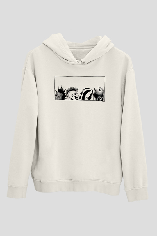Mudvayne Baskılı Beyaz Unisex Kapüşonlu Sweatshirt
