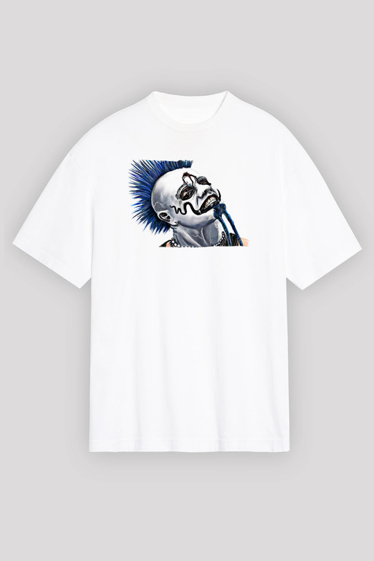 Mudvayne Baskılı Beyaz Unisex Oversize Tişört - Tshirt