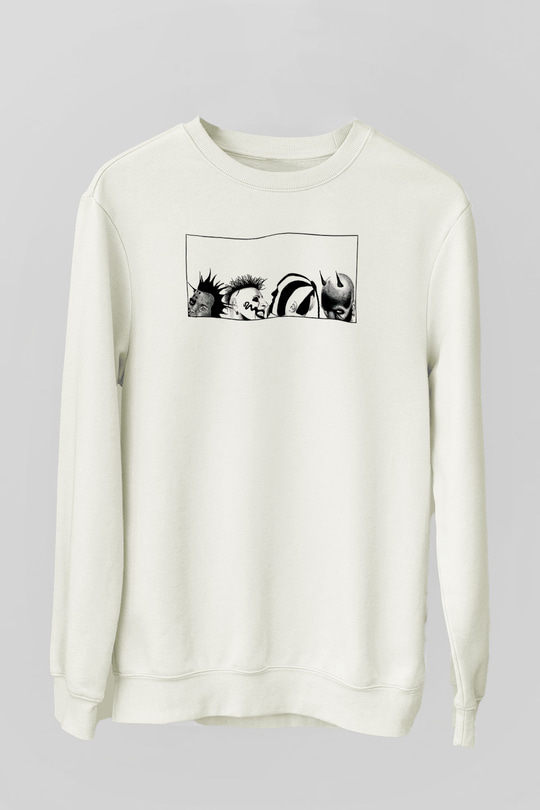 Mudvayne Baskılı Beyaz Unisex Sweatshirt