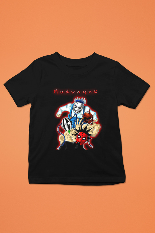 Mudvayne Baskılı Unisex Siyah Çocuk Tişört - Tshirt