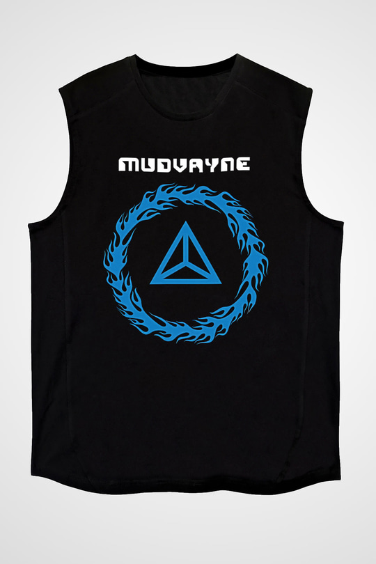 Mudvayne Baskılı Unisex Siyah Kolsuz Tişört - Tshirt