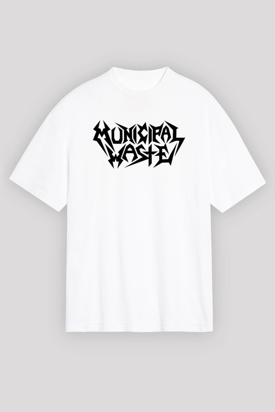 Municipal Waste Beyaz Unisex Oversize Tişört T-Shirt