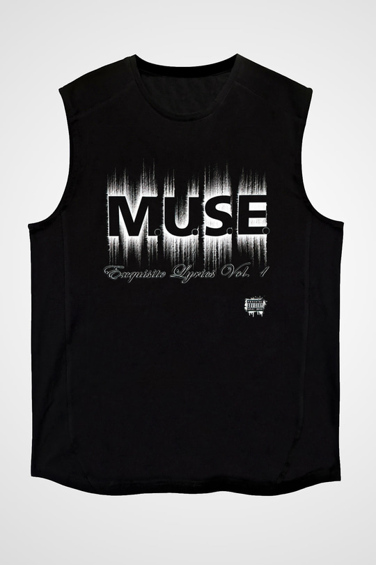 Muse Siyah Unisex Kolsuz Tişört