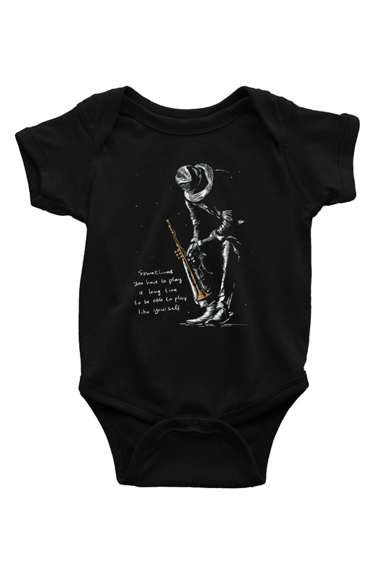 Müzisyen BaskılıSiyah  Bebek Body - Zıbın