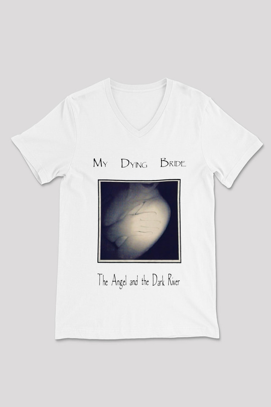 My Dying Bride Baskılı Beyaz Unisex V Yaka Tişört - Tshirt