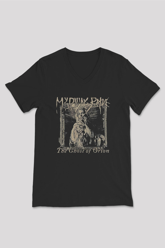 My Dying Bride Baskılı Unisex Siyah V Yaka Tişört - Tshirt