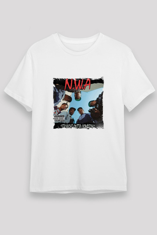 N.W.A Baskılı Unisex Beyaz Tişört