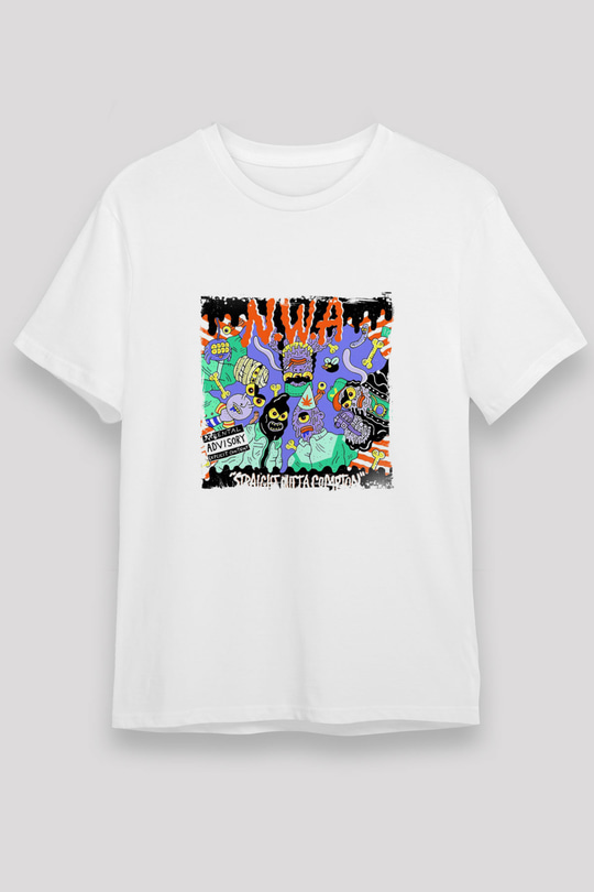 N.W.A Baskılı Unisex Beyaz Tişört
