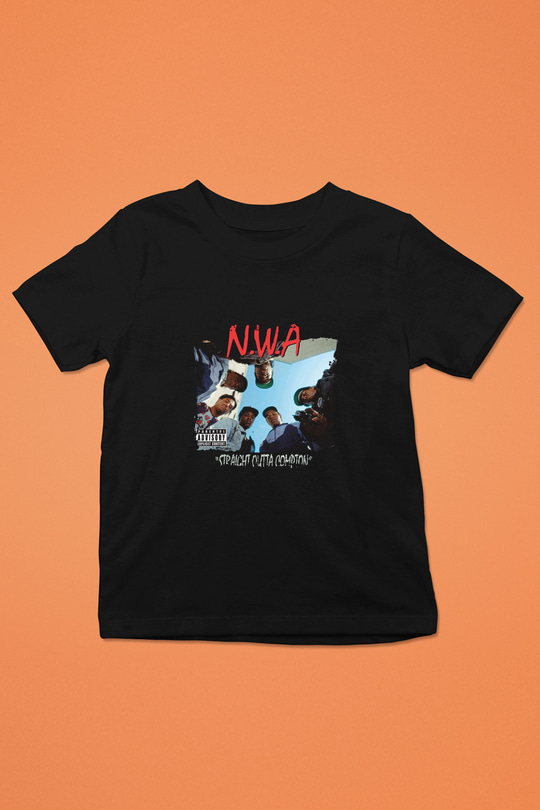 N.W.A Baskılı Unisex Siyah Çocuk Tişört